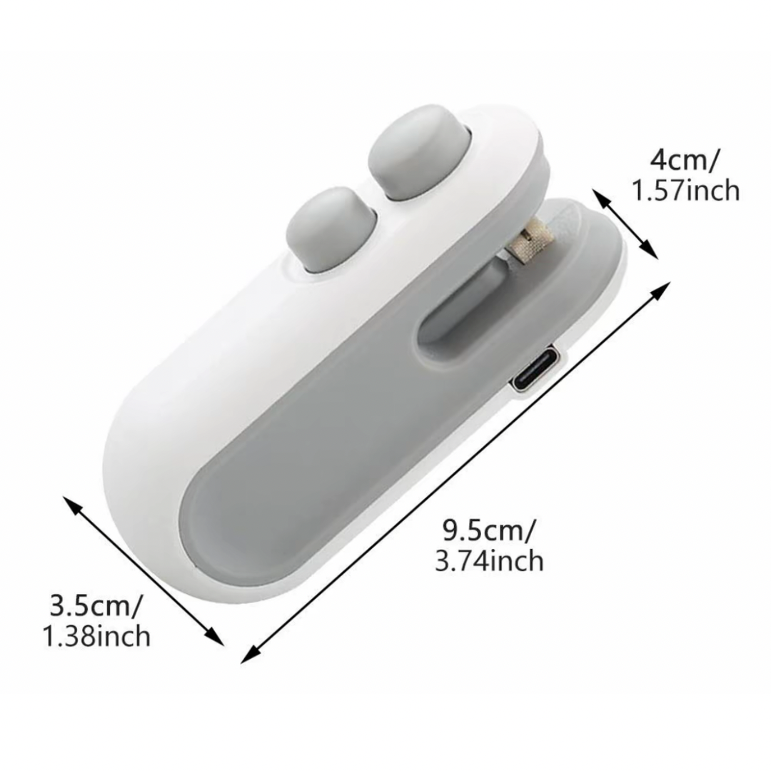 Mini 2 In 1 Sealer Heat Sealer Bag Opening Machine For Snacks Home USB Sealer Vacuum Sealer Snacks Plastic Bag Heat Sealer